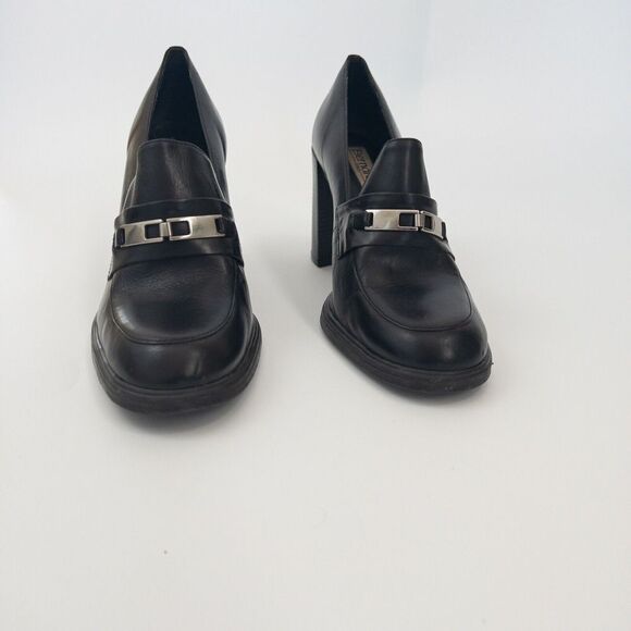 Bernardo Leather Round Toe Chunky Heel Pump Size 9.5M Office - Picture 2 of 7